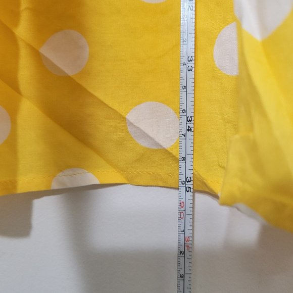 Crown & Ivy NEW Yellow White Polka Dot Dress A-Line Lightweight Midi Small NWT - Picture 11 of 13